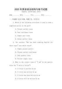 2025年英語語法結構與練習試題