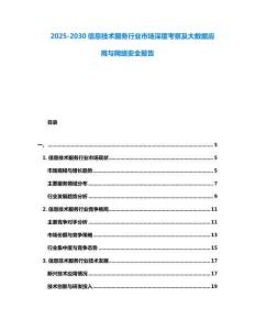 2025-2030信息技術(shù)服務(wù)行業(yè)市場(chǎng)深度考察及大數(shù)據(jù)應(yīng)用與網(wǎng)絡(luò)安全報(bào)告