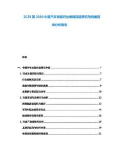2025至2030中國汽車改裝行業市場深度研究與戰略咨詢分析報告