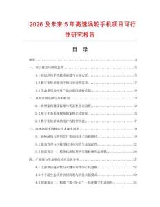 2026及未來5年高速渦輪手機項目可行性研究報告