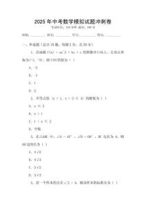 2025年中考數學模擬試題沖刺卷
