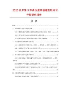 2026及未來5年柔性瓷磚填縫劑項目可行性研究報告