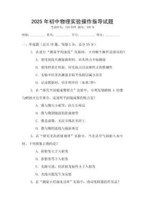2025年初中物理實驗操作指導試題