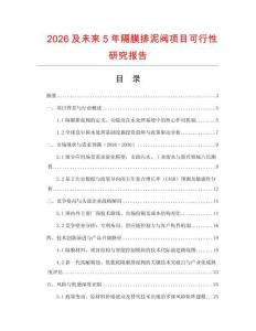 2026及未來5年隔膜排泥閥項目可行性研究報告
