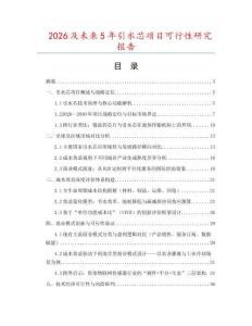 2026及未來5年引水芯項目可行性研究報告