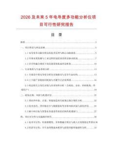2026及未來(lái)5年電導(dǎo)度多功能分析儀項(xiàng)目可行性研究報(bào)告