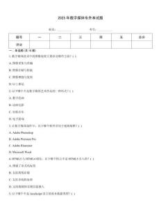 2025年數字媒體專升本試題