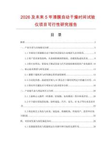2026及未來5年漆膜自動干燥時間試驗儀項目可行性研究報告