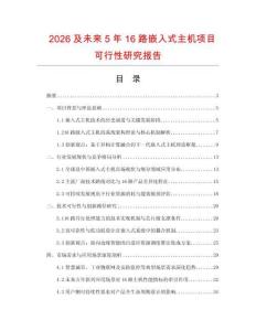 2026及未來5年16路嵌入式主機項目可行性研究報告