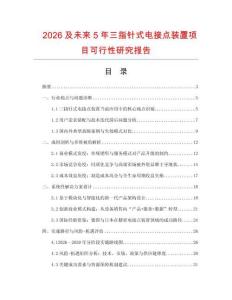 2026及未來(lái)5年三指針式電接點(diǎn)裝置項(xiàng)目可行性研究報(bào)告