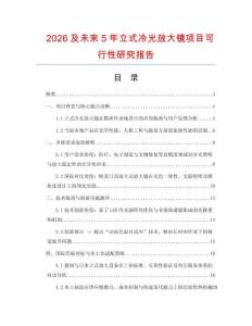2026及未來5年立式冷光放大鏡項目可行性研究報告
