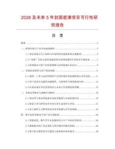 2026及未來5年封固底漆項目可行性研究報告