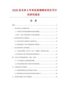 2026及未來(lái)5年有機(jī)玻璃棒材項(xiàng)目可行性研究報(bào)告