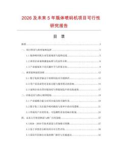 2026及未來5年瓶體噴碼機(jī)項(xiàng)目可行性研究報(bào)告