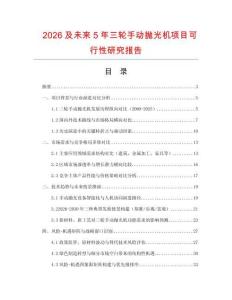 2026及未來5年三輪手動拋光機項目可行性研究報告