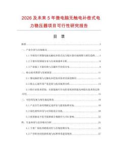2026及未來5年微電腦無觸電補償式電力穩壓器項目可行性研究報告