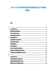2025-2030社交媒體短視頻內容垂直細分及廣告營銷變現模型