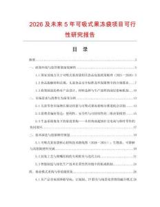 2026及未來5年可吸式果凍袋項目可行性研究報告
