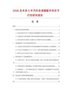 2026及未來5年汽車變速器配件項目可行性研究報告