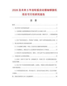 2026及未來5年齒輪板自動插軸鉚接機項目可行性研究報告