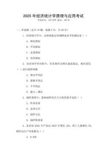 2025年經(jīng)濟統(tǒng)計學(xué)原理與應(yīng)用考試