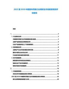 2025至2030中國塑料藥瓶行業(yè)調(diào)研及市場(chǎng)前景預(yù)測(cè)評(píng)估報(bào)告