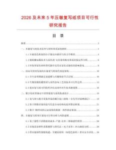 2026及未來(lái)5年壓敏復(fù)寫紙項(xiàng)目可行性研究報(bào)告
