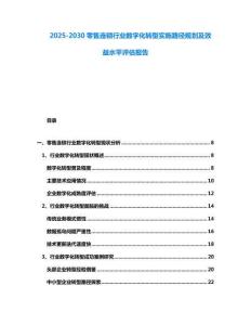 2025-2030零售連鎖行業(yè)數(shù)字化轉(zhuǎn)型實(shí)施路徑規(guī)劃及效益水平評(píng)估報(bào)告
