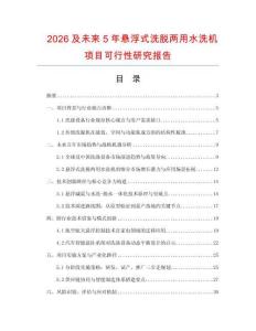 2026及未來5年懸浮式洗脫兩用水洗機(jī)項(xiàng)目可行性研究報(bào)告