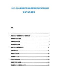 2025-2030新能源汽車電池管理系統市場分析及技術研發與產業升級報告
