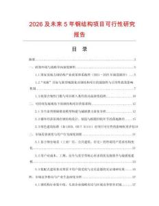 2026及未來5年鋼結構項目可行性研究報告
