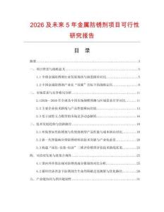 2026及未來5年金屬防銹劑項(xiàng)目可行性研究報(bào)告