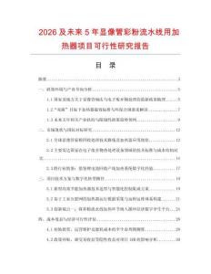 2026及未來5年顯像管彩粉流水線用加熱器項目可行性研究報告