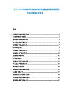 2025-2030中國(guó)環(huán)保行業(yè)市場(chǎng)供需變化及投資評(píng)估前瞻性規(guī)劃深度分析報(bào)告