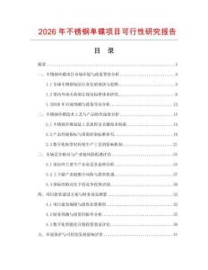 2026年不銹鋼單碟項(xiàng)目可行性研究報(bào)告