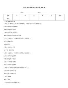 2025年稅務智稅競賽試題及答案