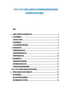 2025-2030中國工業催化行業市場現狀供需分析及投資評估規劃分析研究報告
