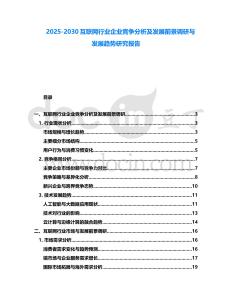 2025-2030互聯網行業企業競爭分析及發展前景調研與發展趨勢研究報告