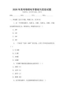 2026年高考物理電學基礎與實驗試題