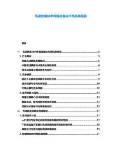 高速鐵路技術(shù)傳播及客運(yùn)市場(chǎng)拓展報(bào)告