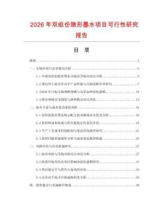 2026年雙組份隱形墨水項(xiàng)目可行性研究報(bào)告