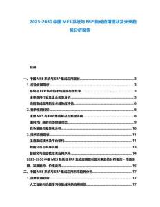 2025-2030中國MES系統(tǒng)與ERP集成應(yīng)用現(xiàn)狀及未來趨勢分析報(bào)告