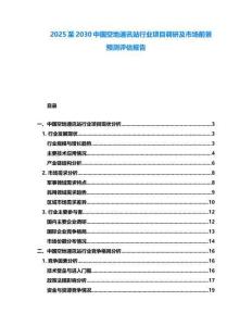 2025至2030中國空地通訊站行業項目調研及市場前景預測評估報告
