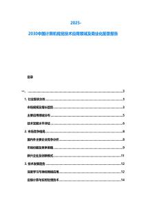 2025-2030中國計算機視覺技術應用領域及商業化前景報告