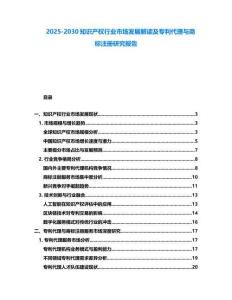 2025-2030知識產權行業(yè)市場發(fā)展解讀及專利代理與商標注冊研究報告