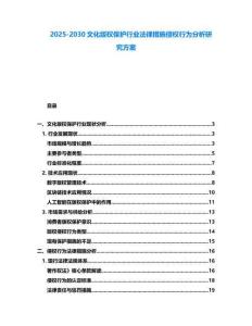 2025-2030文化版權保護行業法律措施侵權行為分析研究方案