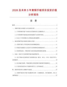2026及未來5年黃銅手鏈項目投資價值分析報告