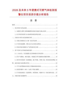 2026及未來5年便攜式可燃氣體檢測報警儀項目投資價值分析報告