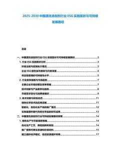 2025-2030中國漂洗添加劑行業(yè)ESG實(shí)踐現(xiàn)狀與可持續(xù)發(fā)展路徑