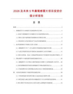 2026及未來5年桑菊感冒片項目投資價值分析報告
